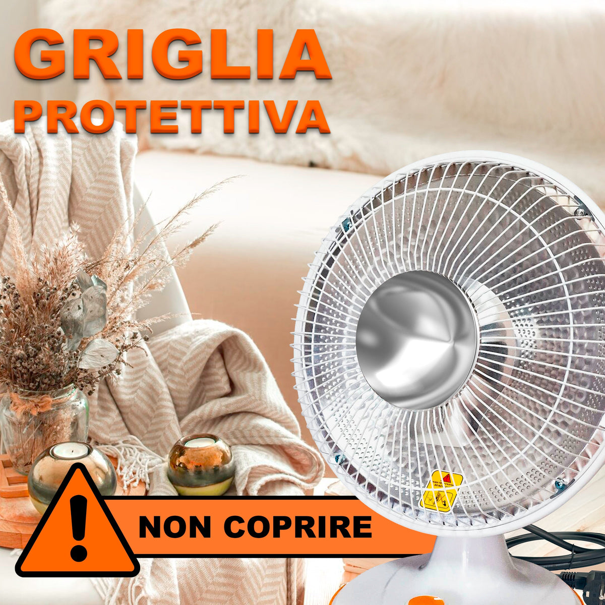 Stufa al Carbonio 600W Basso Consumo, portatile, Ultra Potente e sicura