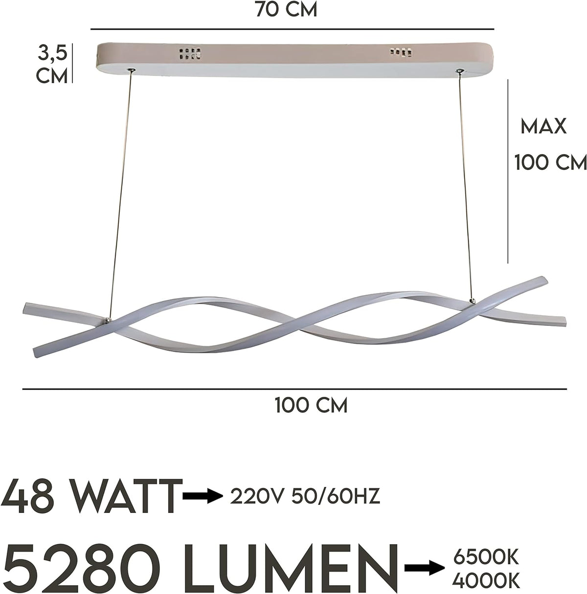 Cold Light Curved LED Pendant Chandelier