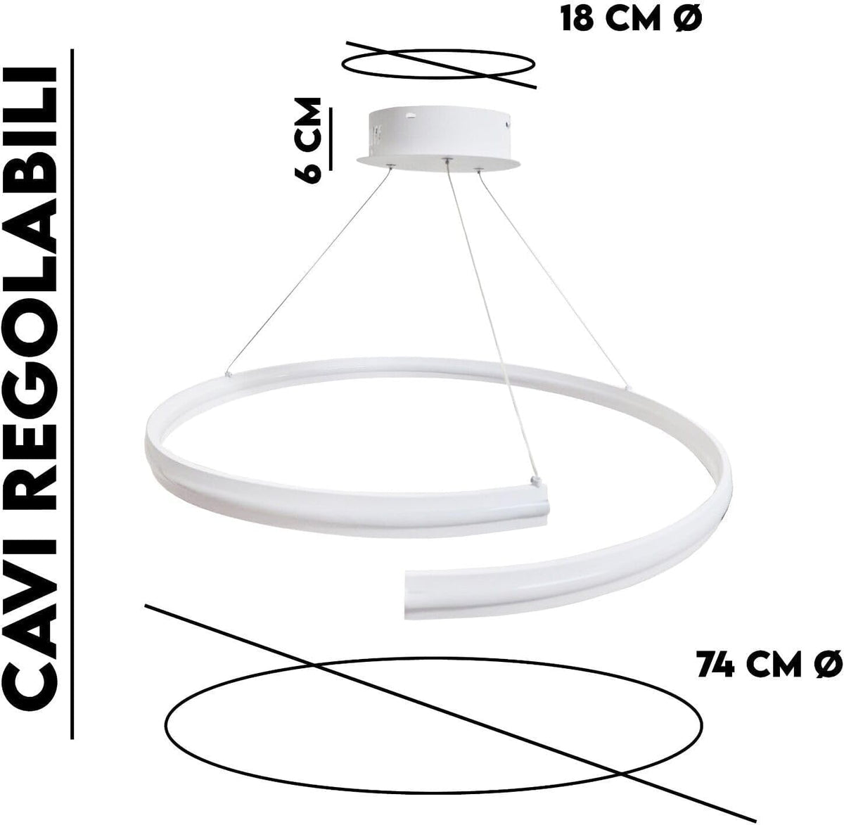 Lampadario a Sospensione LED a Spirale 110w 4000k