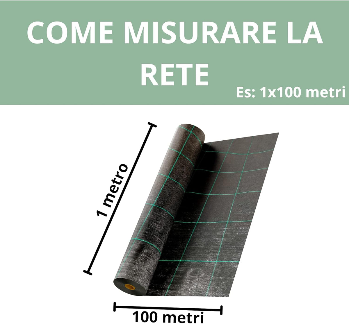 Telo pacciamatura 1x10 m verde/nero anti erbacce, 100 g/m²