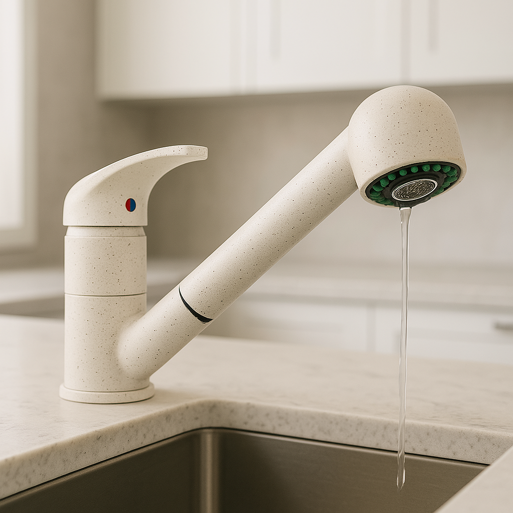 Z Rubinetto Miscelatore Cucina Lavello Doccetta Estraibile Sabbia - Foto 8