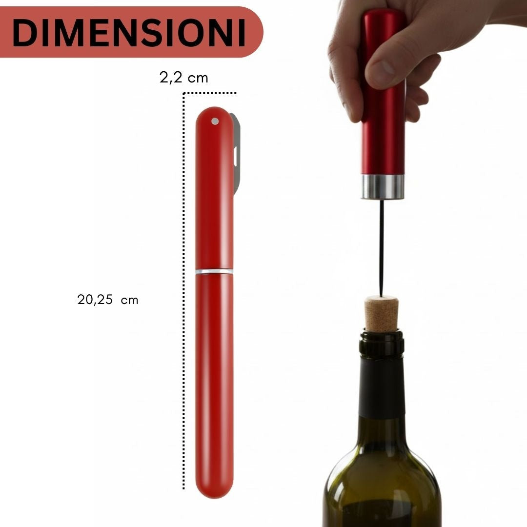 Cavatappi Pneumatico 2 in 1 Portatile con Ago in Acciaio Inox colore casuale