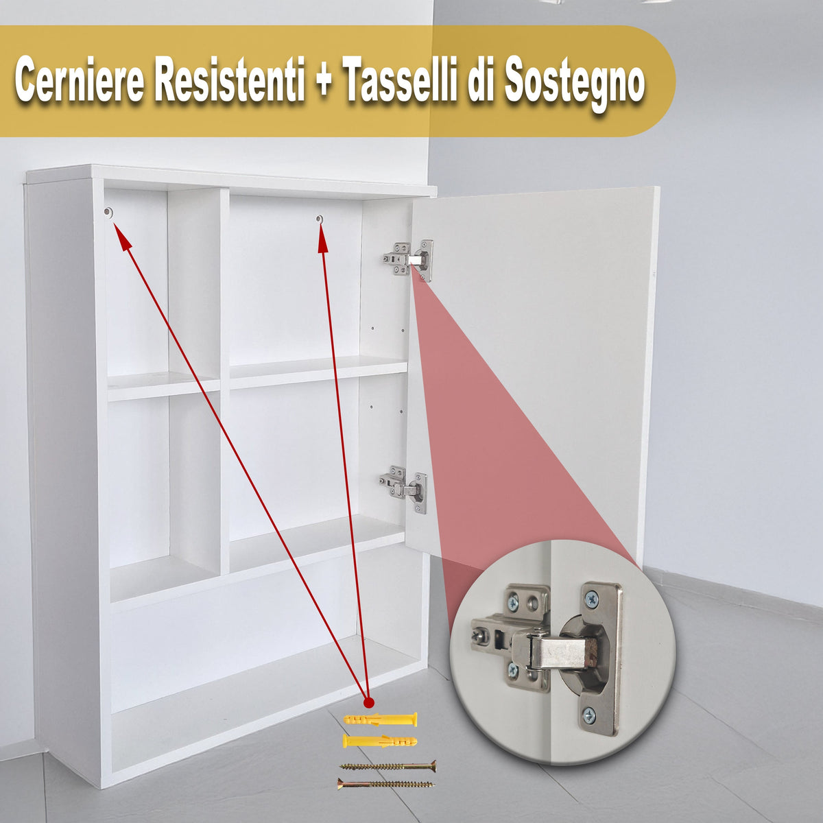Specchio bagno con mobile contenitore legno moderno salvaspazio compatto

Pensile bagno con ripiani interni specchio frontale arredo elegante