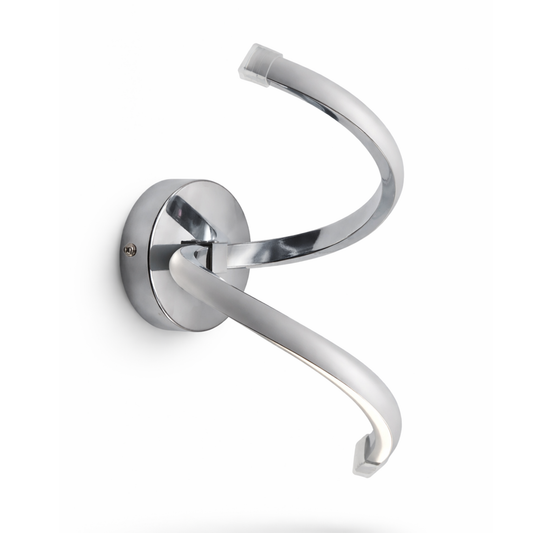 Applique LED da Parete Interno a Spirale, 10W, Cambio Temperatura 3000K-4000K-6500K, 900 Lumen, Cromati 2 pezzi