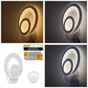 Applique LED da Parete Interno con Cambio Temperatura, 18W/22W