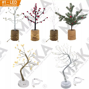 Albero di Natale Luminoso 35/45cm a LED - USB o Batteria