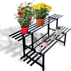 Outdoor Iron Planter - 2 Shelves (80cm)