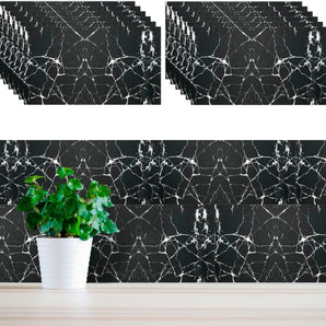 Adhesive PVC Tiles with Black Marble Effect 2.1m2