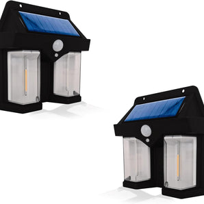 Outdoor LED Solar Lamp with 2 Lights