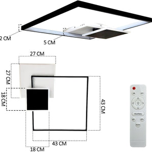 Plafoniera LED Soffitto 43W Dimmerabile con Telecomando, 6000 Lumen, 220V