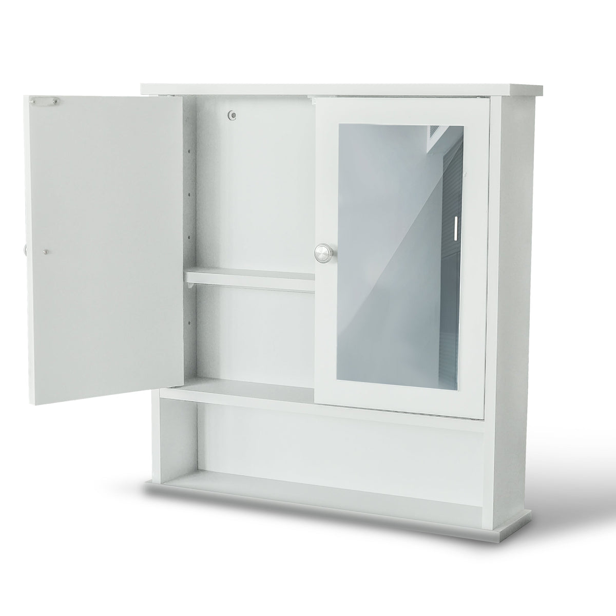 Specchio bagno con mobile contenitore legno moderno salvaspazio compatto

Pensile bagno con ripiani interni specchio frontale arredo elegante