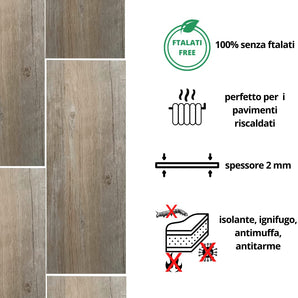 Adhesive PVC flooring with aged oak effect 2m2