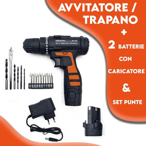 Avvitatore con Valigetta e Kit Attrezzi Multiuso