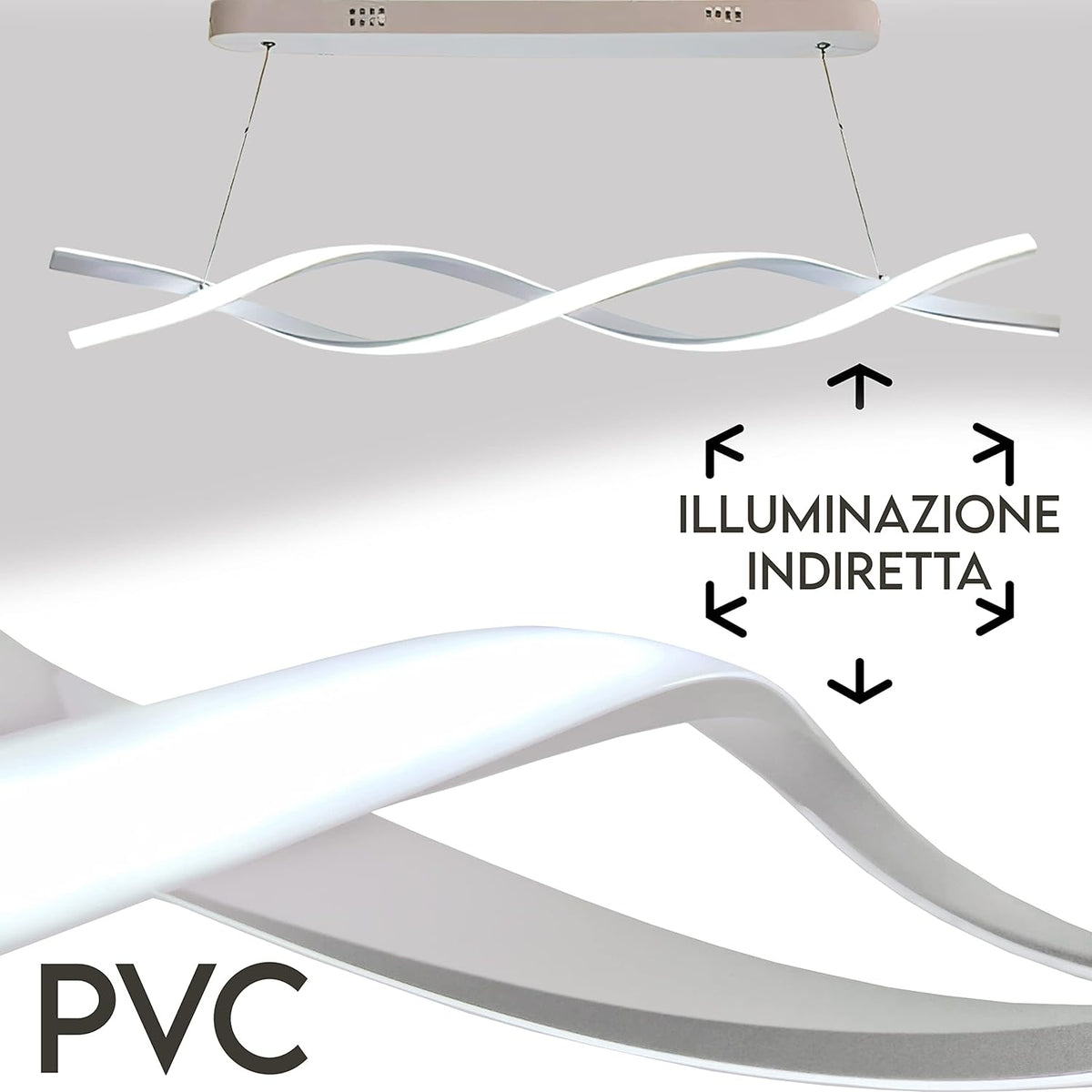Cold Light Curved LED Pendant Chandelier