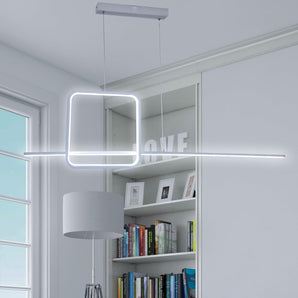 Lampadario a Sospensione LED Quadrato a Luce Naturale