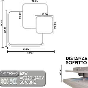 Plafoniera LED da Soffitto Moderna a Luce Naturale