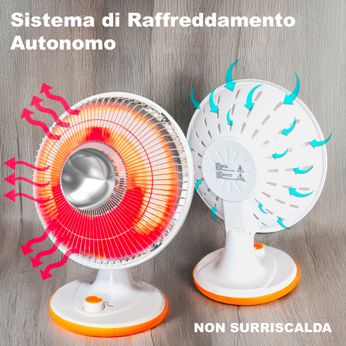 Stufa al Carbonio 600W Basso Consumo, portatile, Ultra Potente e  sicura
