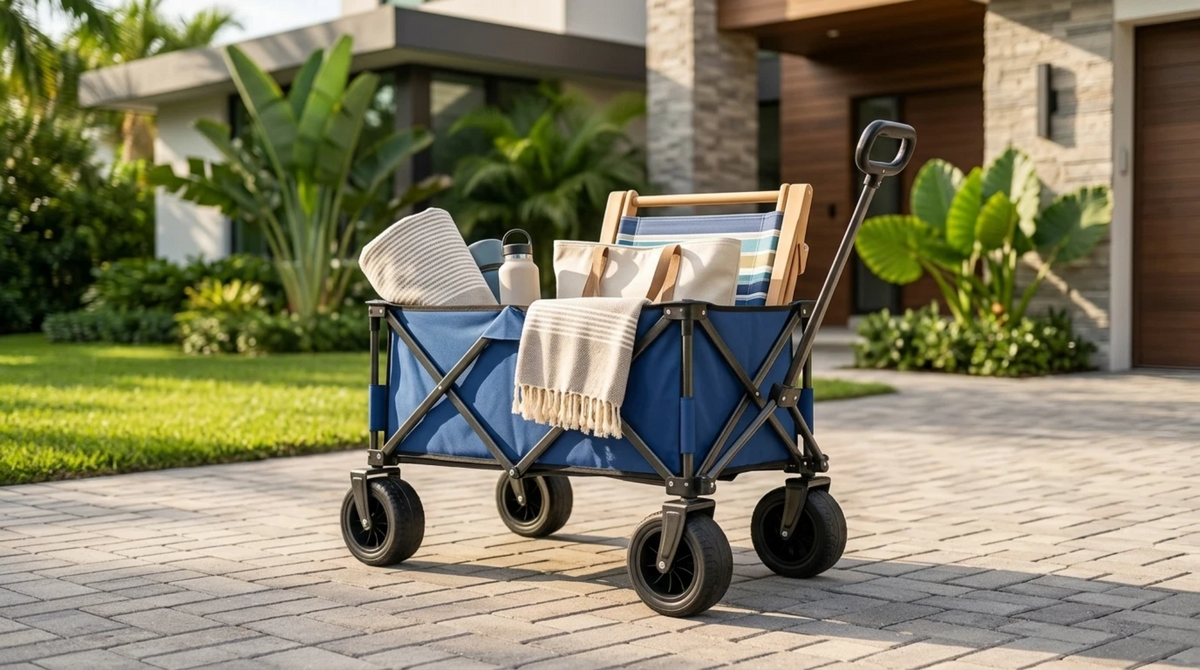 Carrello Outdoor Pieghevole Telescopico 80Kg con Ruote 360°