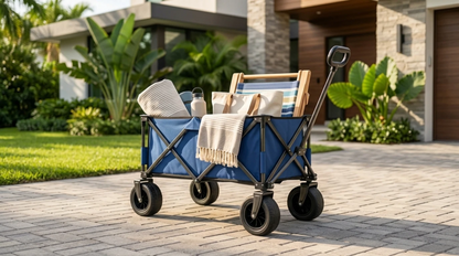 Carrello Outdoor Pieghevole Telescopico 80Kg con Ruote 360°