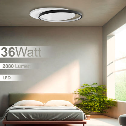 Plafoniera lampadario LED  36W /39W/48W Rotonda o quadrata , Colore Regolabile 3D