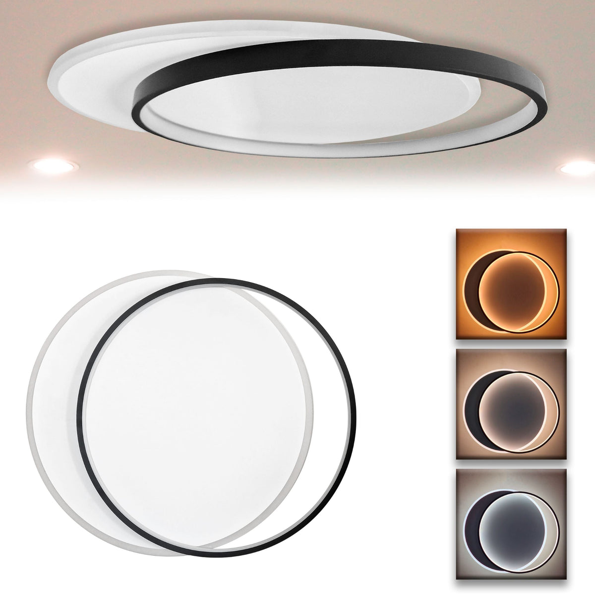 Plafoniera lampadario LED  36W /39W/48W Rotonda o quadrata , Colore Regolabile 3D