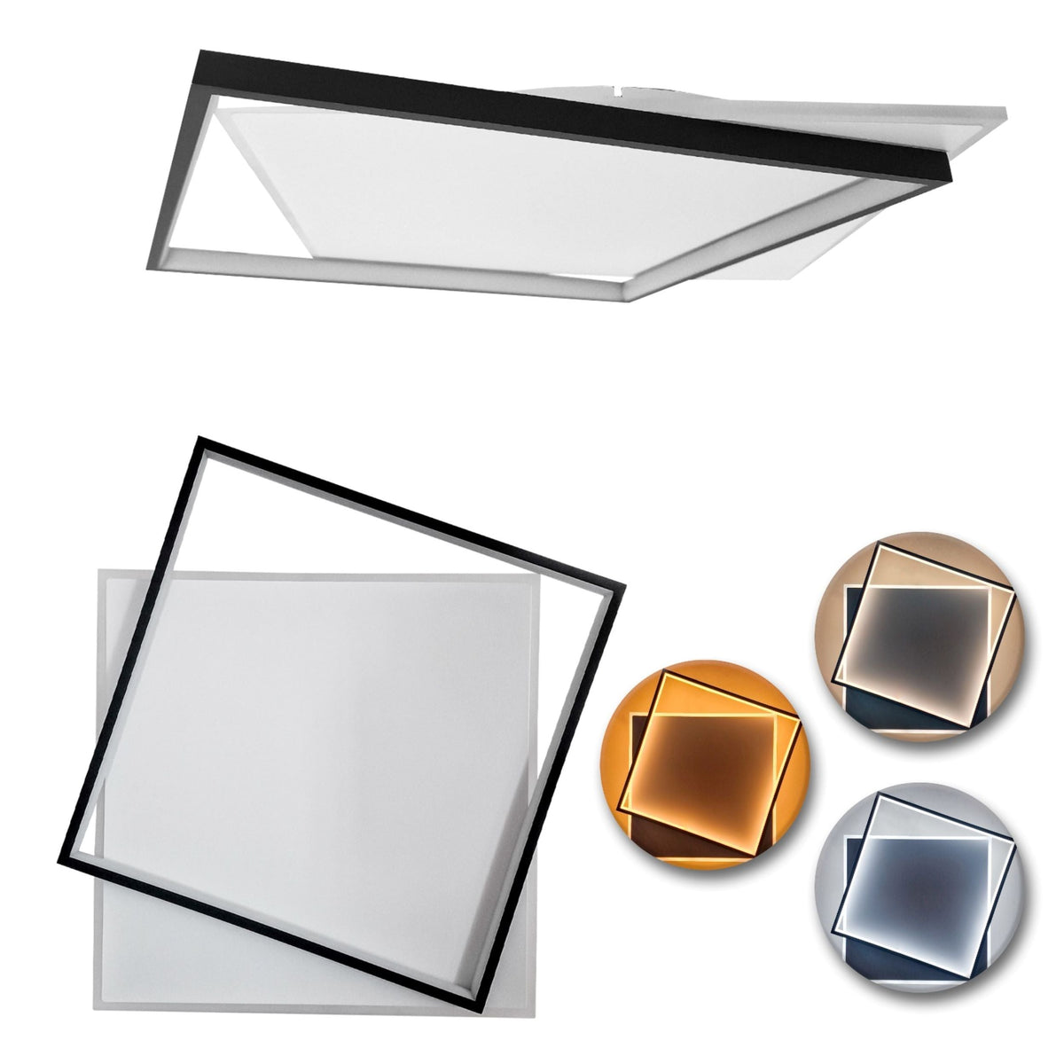 Plafoniera lampadario LED  36W /39W/48W Rotonda o quadrata , Colore Regolabile 3D