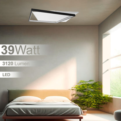 Plafoniera lampadario LED  36W /39W/48W Rotonda o quadrata , Colore Regolabile 3D