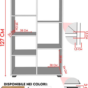 Libreria in Legno con 7 Ripiani Galilei