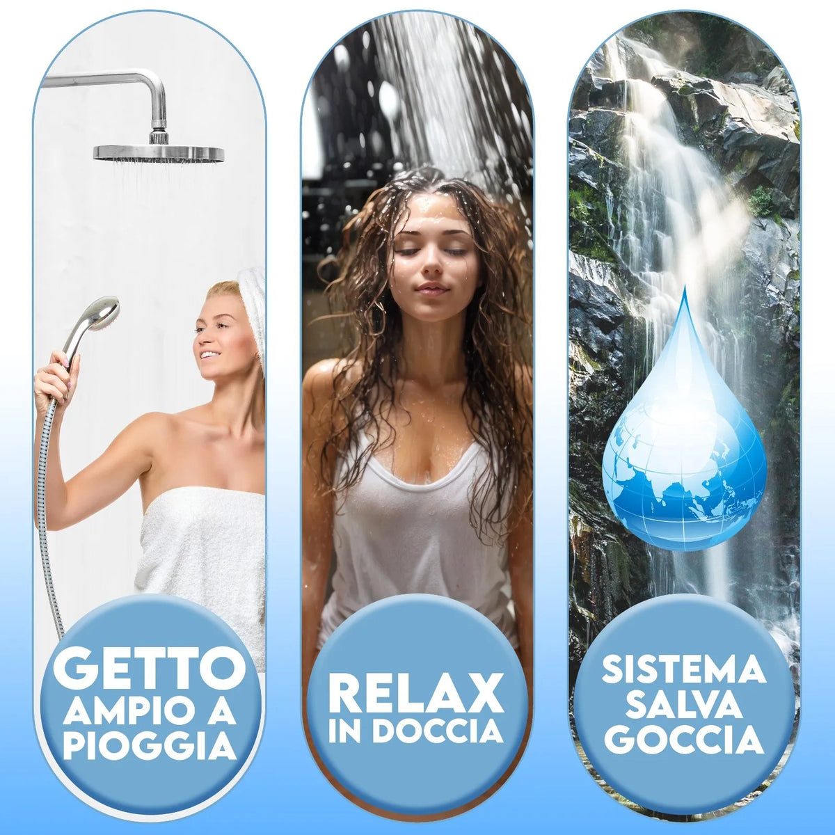 Miscelatore per Vasca da Bagno con Soffione a Colonna, Design Elegante