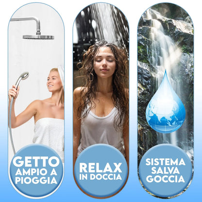 Miscelatore per Vasca da Bagno con Soffione a Colonna, Design Elegante
