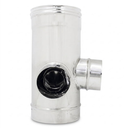 Maka T 93° 2 Uscite 90° H 440 Canna Fumaria Coassiale Doppia Parete Inox