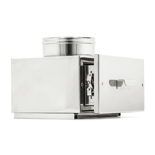 Maka Camera Raccolta Ceneri per Canna Fumaria in Acciaio Inox AISI 304, Modulo Base con Sportello