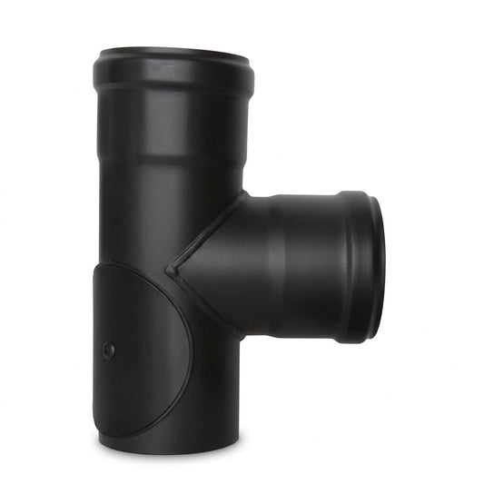 Maka Raccordo a T Ispezione Canna Fumaria Pellet Nero