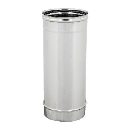 Maka Tubo per Canna Fumaria, Modulo Lineare 500 mm in Acciaio Inox, Tubo Fumo Monoparete per Stufa a Legna Pellet e Caldaia, Innesto Maschio-Femmina