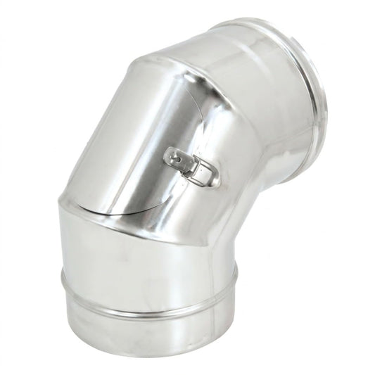 Maka Curva 90° con Ispezione Aderente Canna Fumaria Acciaio Inox