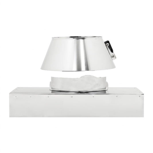 Maka Faldale con Fascia per Canna Fumaria in Acciaio Inox, Passaggio Copertura con Base Quadra