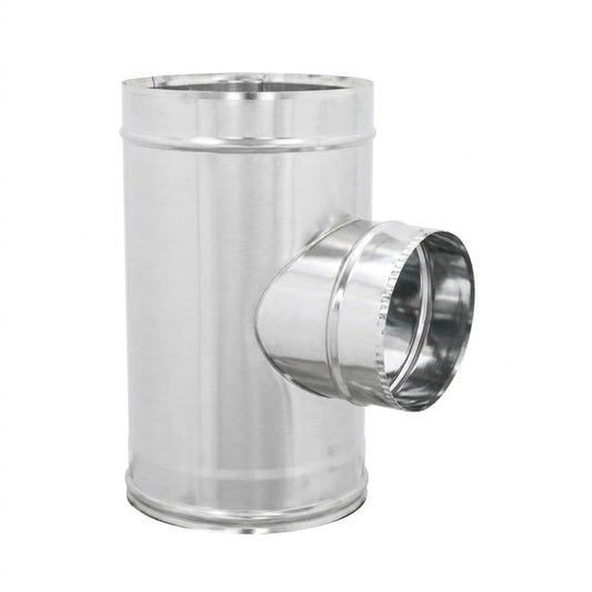 Maka Raccordo a T 90° Codino MP Canna Fumaria Doppia Parete 50 Inox