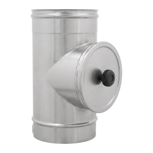 Maka Modulo d'Ispezione per Canna Fumaria in Acciaio Inox, Elemento con Sportello per Pulizia e Controllo, Monoparete