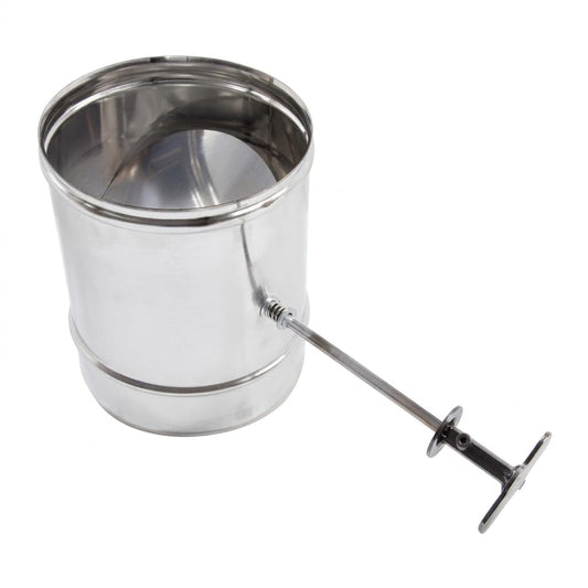 Maka Modulo con Valvola a Farfalla per Canna Fumaria in Acciaio Inox, Serranda Regolazione Fumi per Stufa a Legna, Monoparete