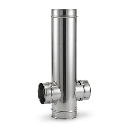 Maka T 93° 2 Uscite 180° H 940 Canna Fumaria Coassiale Doppia Parete Inox