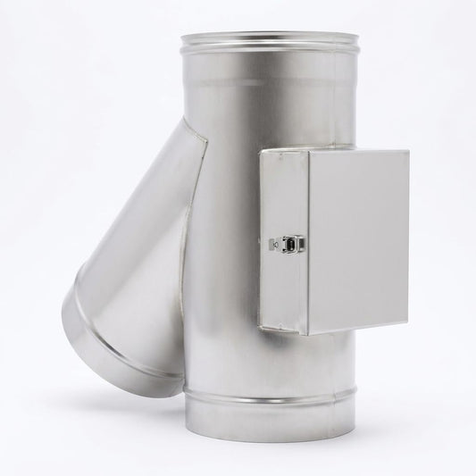 Maka Raccordo a T 135° con Camera Raccolta Incombusti per Canna Fumaria in Acciaio Inox
