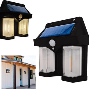 Outdoor LED Solar Lamp with 2 Lights