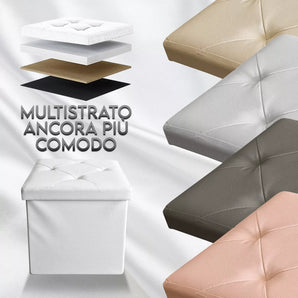 Pouf in ECOPELLE Resistente e Comodo - Moderno da Salotto