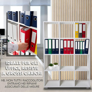 Libreria in Legno con 12 Ripiani Albert