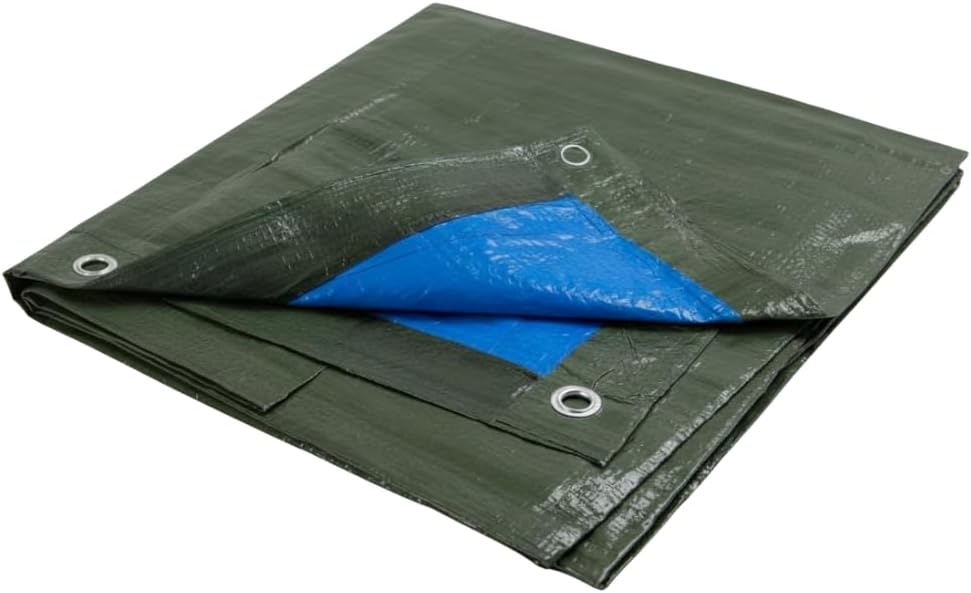 Telo Occhiellato Impermeabile PE Verde Blu 90/130 g/m²