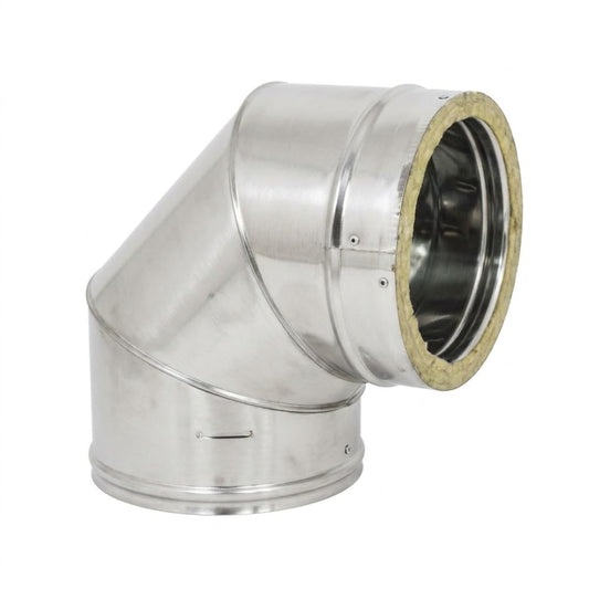 Maka Curva 90° Canna Fumaria Doppia Parete 50 Inox