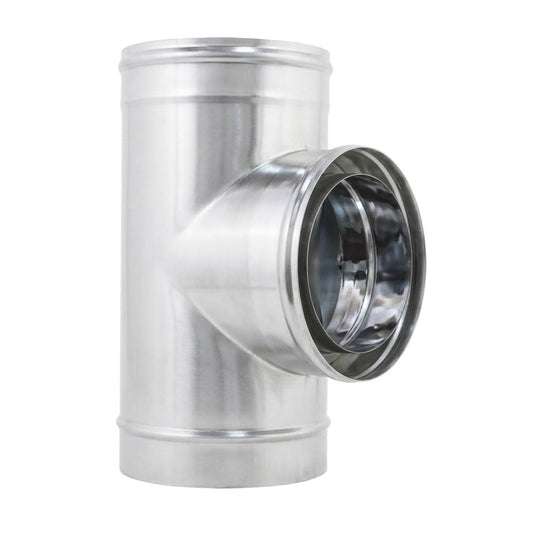 Maka Raccordo a T 90° Canna Fumaria Doppia Parete Inox