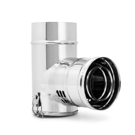 Maka Codino Coassiale T 90 Maschio-Femmina MF Canna Fumaria Pellet Inox