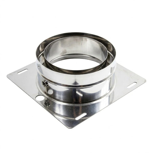 Maka Piastra di Base Canna Fumaria Doppia Parete Aria Inox