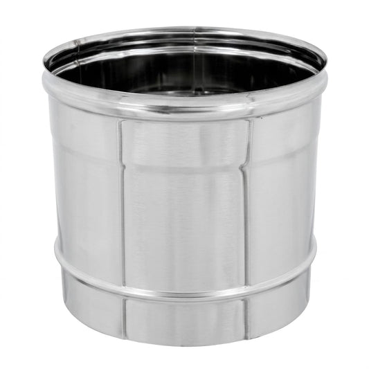 Maka Tubo per Canna Fumaria, Modulo Lineare 250 mm in Acciaio Inox, Tubo Fumo Monoparete per Stufa a Legna Pellet e Caldaia, Innesto Maschio-Femmina
